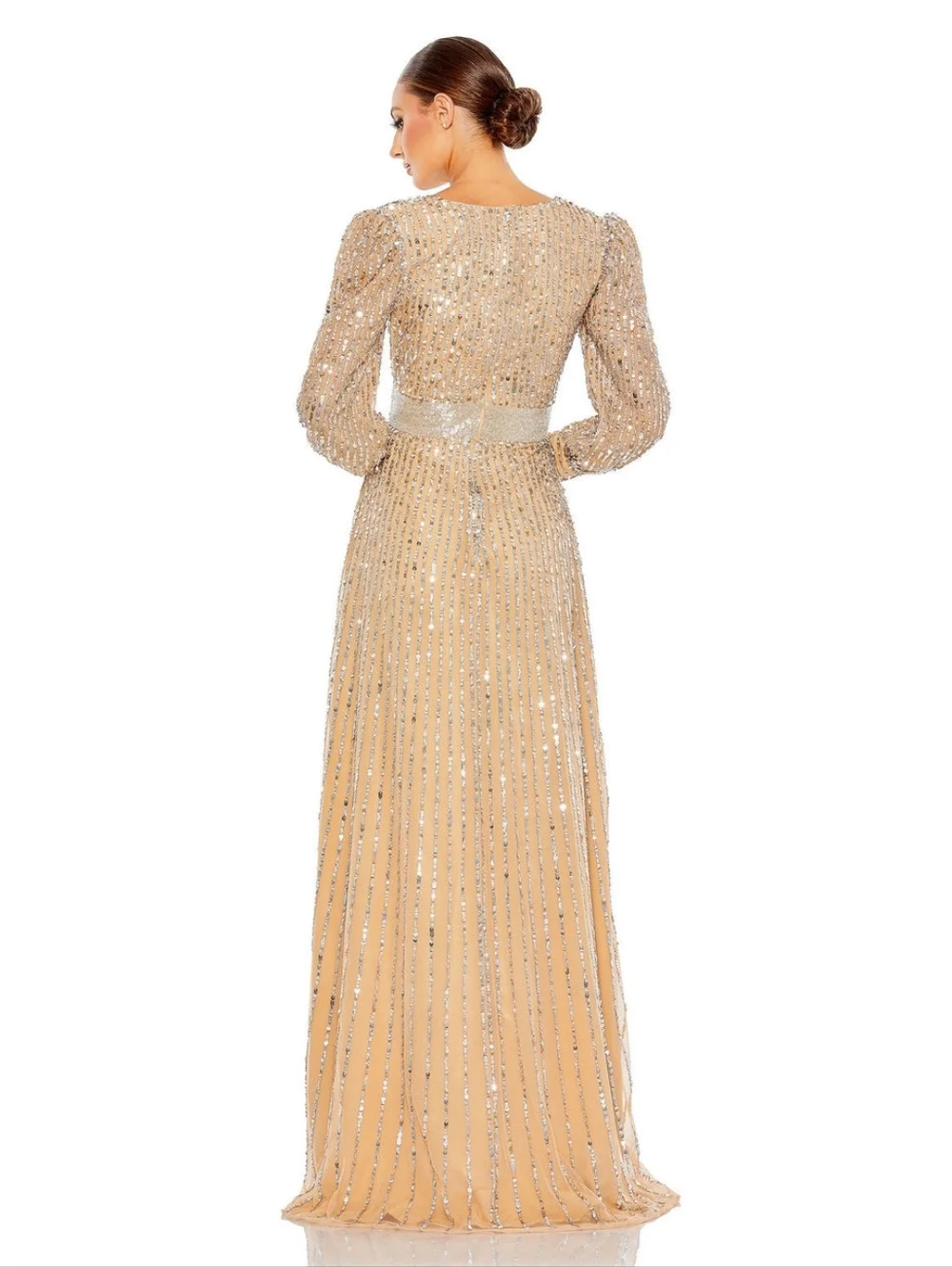 NWT MAC DUGGAL | $598 Long Sleeve Sequin Formal Gown - Picture 2 of 9